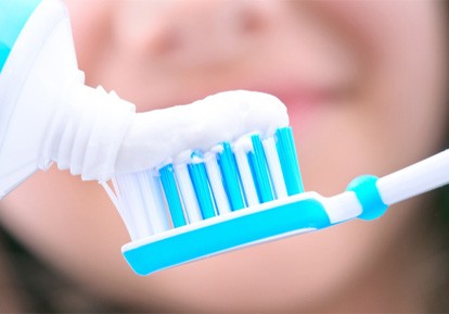 closeup of whitening toothpaste