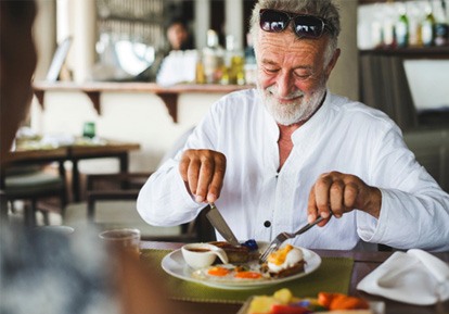 a man eating a meal