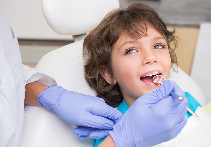 young child in checkup