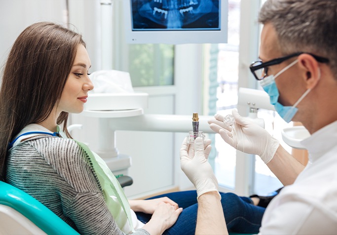 patient at a dental implant consultation