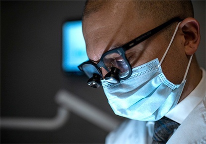 dentist about to perform a dental implant procedure