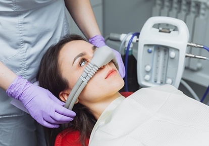 a patient receiving nitrous oxide in Plainview