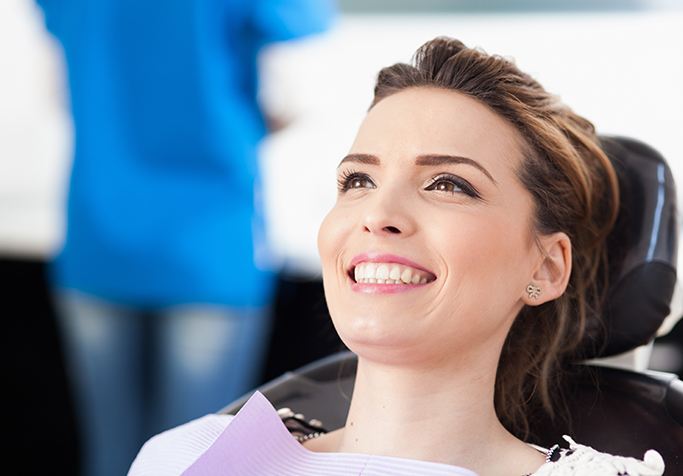 woman smiling bright