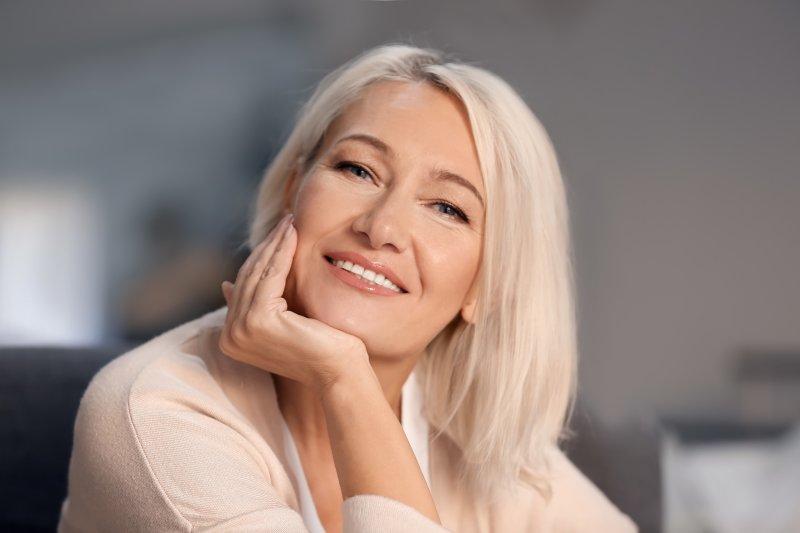 beautiful woman smiling perfect teeth